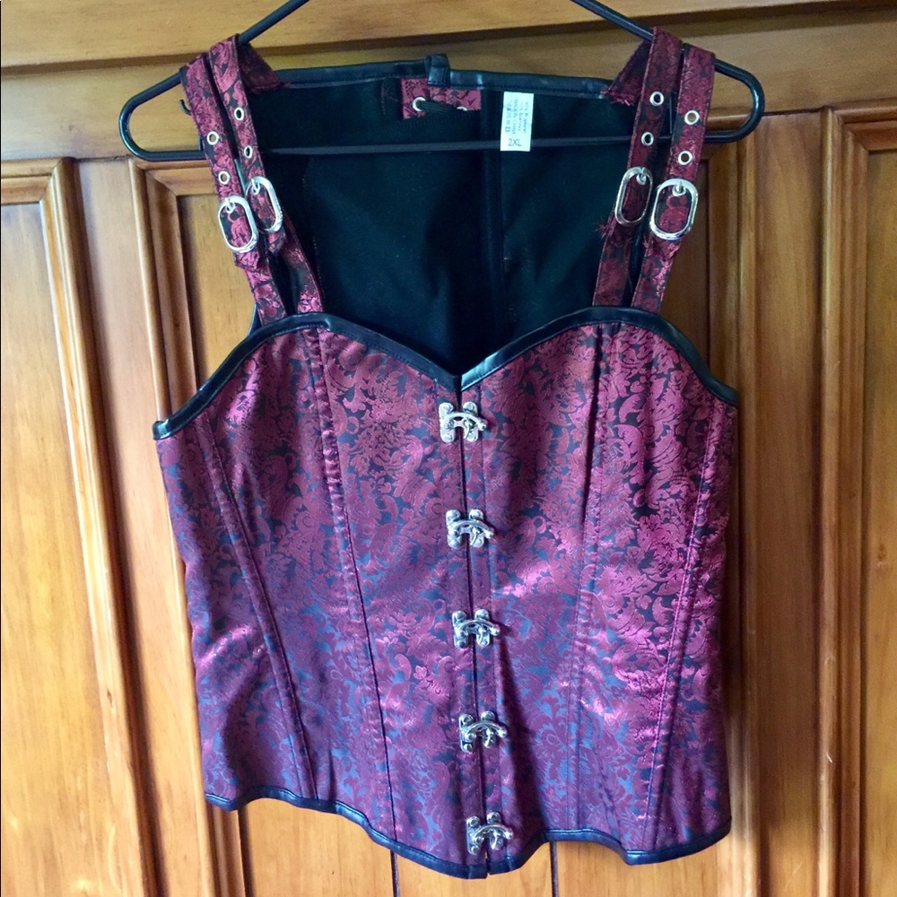 Like New black and burgundy corset